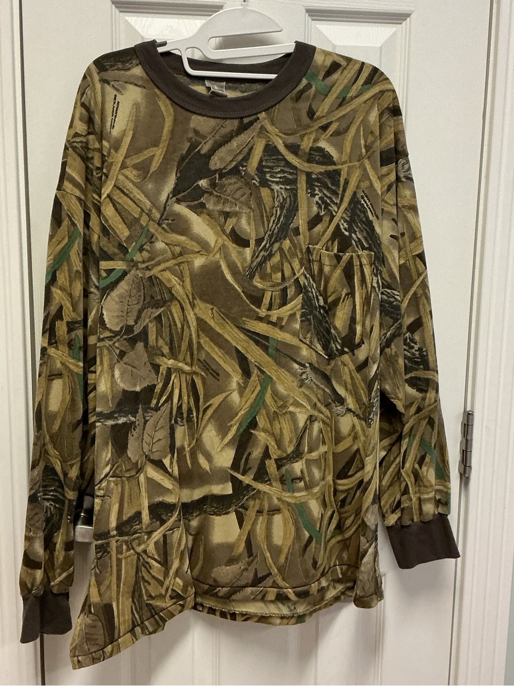 RANGER SZ 2XL Camo Long Sleeve Crew Neck Pocket T-Shirt Blend U.S.A vintage